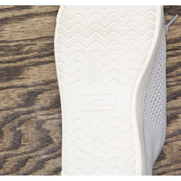 White Mountain Womens Uncut Knit Lace-Up Sneaker W36720 Light Gray 9M - Picture 6 of 14